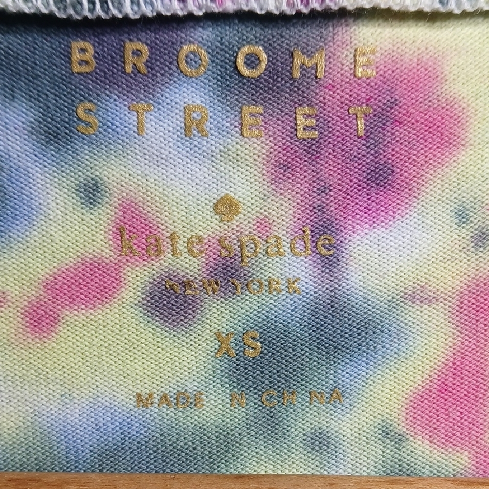 Kate Spade Broome Street Tie-Dye Ruffle Short Sleeve Tee Size XS - Picture 2 of 6
